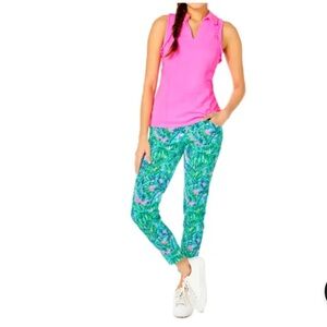 NWT Lilly Pulitzer luxletic corso pants - blue horizon par fection golf - size 2